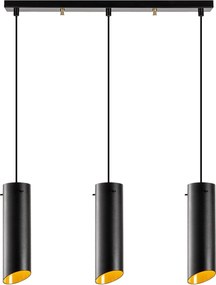 Candeeiro de Teto Sivani – Preto e Amarelo – 60 x 8 cm