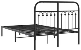 Estrutura de cama com cabeceira 120x190 cm metal preto