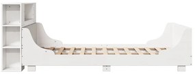 Cama sem colchão 120x190 cm madeira de pinho maciça branco