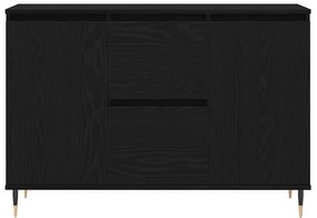 Sideboard vidaXL com portas e gavetas Preto Carvalho 101,5x35x70 cm