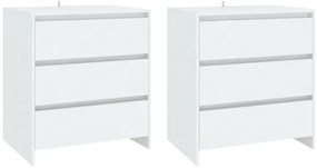 3 pcs aparador em madeira processada branco