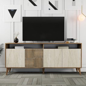 Console Milan – Walnut/Travertine – 180 cm x 78 cm x 35 cm