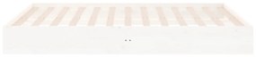 Estrutura de cama super king pinho maciço 180x200 cm branco