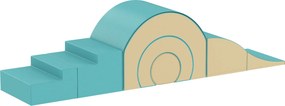 AIYAPLAY Conjunto de 5 blocos macios para bebês e crianças pequenas, espuma, couro sintético, 5 formas criativas, conjunto indoor para escalar, engatinhar e brincar, verde | Aosom Portugal