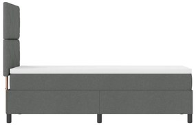 Cama Box Spring com Colchão Cinza Escuro 80x200 cm Tecido