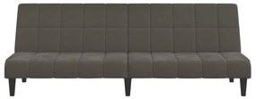 Sofá-cama de 2 lugares veludo cinzento-escuro
