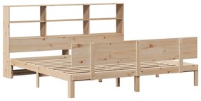 Cama com estante sem colchão 200x200 cm pinho maciço