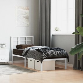 Estrutura de cama sem colchão com cabeceira 75x190 cm branco
