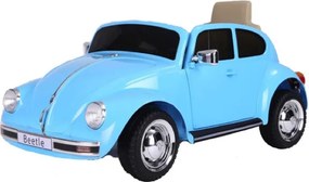 Carro elétrico para crianças volkswagen Carocha Classico 12V com pneus de borracha Azul