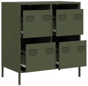 Aparador 68x39x73,5 cm aço laminado a frio verde-azeitona