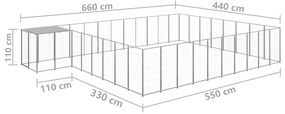 Canil 25,41 m² aço prateado
