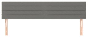 Cabeceira de cama 2 pcs tecido 80x5x78/88 cm cinzento-escuro