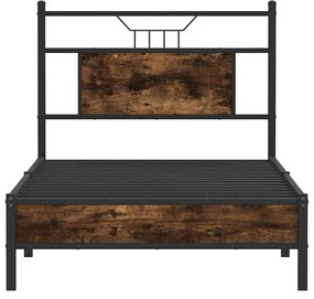 Estrutura cama s/ colchão derivados de madeira carvalho fumado