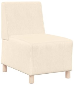 Poltrona sem braços 55 cm tecido corduroy creme