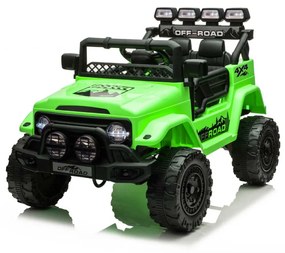 Jipe elétrico para Crianças 12V 4x4 Off-Road CLIMBER Rodas de espuma EVA, Assento Couro ecológico Verde