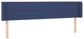 Cabeceira de cama c/ luzes LED tecido 163x16x78/88 cm azul
