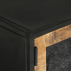 Móvel de TV 110x30x40 cm madeira de mangueira maciça e ferro