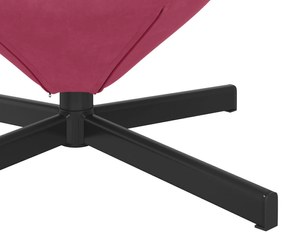 Cadeira de Ovo vidaXL Vermelha em Veludo