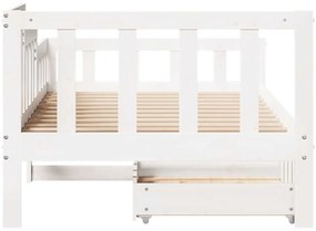 Sofá-cama com gavetas 80x200 cm madeira de pinho maciça