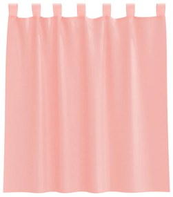 Cortinas de voile com bolsos para varão 2 pcs rosa