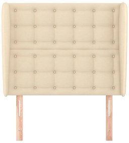 Cabeceira de cama c/ abas tecido 83x23x118/128 cm creme