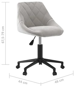 Cadeiras de jantar giratórias 2 pcs veludo cinzento-claro