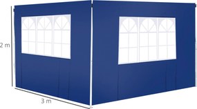 2 Paredes Laterais para Tenda 3x2 m Parede Lateral de Tecido Oxford co