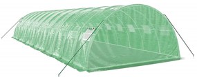Estufa com estrutura de aço 48 m² 12x4x2 m verde
