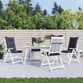 vidaXL Almofadões cadeiras altas de jardim 4pcs tecido xadrez preto