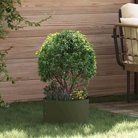 vidaXL Vasos de Jardim 5 pcs Verde-oliva 30 x 30 x 20 cm Aço