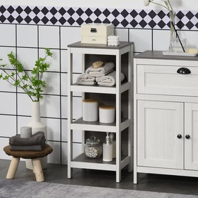 Estante para Casa de Banho de 3 Níveis Estante de Armazenamento de Casa de Banho Multiuso para Cozinha Sala de Estar Dormitório Anti-Tombo