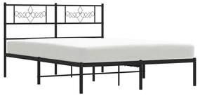 Estrutura de cama com cabeceira 140x200 cm metal preto