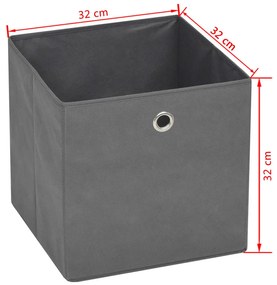 Caixas arrumação 10 pcs não-tecido (TNT) 32x32x32 cm cinzento