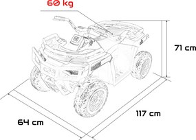Moto 4 eletrica Crianças ATV WOLF 24V 4x4, 4 motores 200W, Rodas de espuma EVA, Assento Couro ecológico Rosa