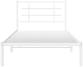 Estrutura de cama com cabeceira 100x200 cm metal branco