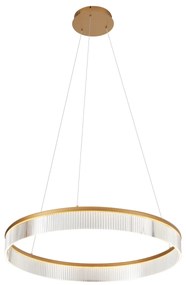 Candeeiro suspenso moderno latão 78cm incl. LED regulável em 3 níveis - Anello Chandelier Moderno