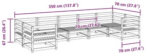 7 pcs conjunto de sofás para jardim madeira de pinho maciça