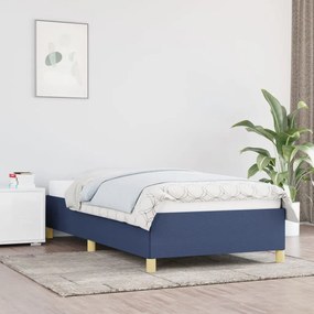 Estrutura de cama sem colchão 90x190 cm tecido azul