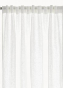 Cortinas semitransparentes de linho com multi-banda Malva, conjunto de 2, L 135 cm