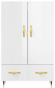 Aparador alto 69,5x31x115 cm derivados madeira branco brilhante