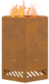 Fogueira Sem Fumaça Hexagonal 38x38x51 cm Aço Resistente às Intempérie