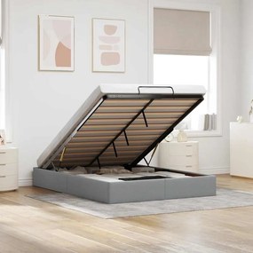 vidaXL Estrutura de cama otomana sem colchão 140x200 cm cinzento-claro