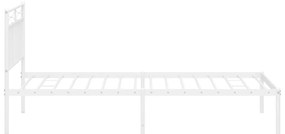 Estrutura de cama em metal com cabeceira 107x203 cm branco