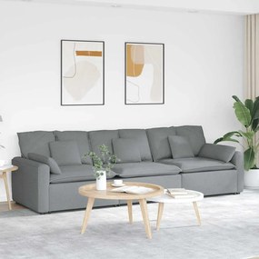 vidaXL Sofá modular com almofadas cinzento-claro