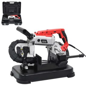vidaXL Serra de fita com base e caixa portátil aço