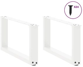 Pés para mesa de centro em formato de U, 2 peças, branco, 60x(30-31) c