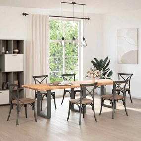 Pés para mesa de jantar em formato de U, 3 peças, antracite, 70x(72-73