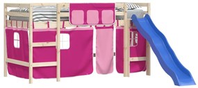 Cortinas para cama elevada poliéster rosa
