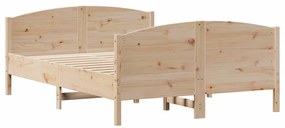 Cama sem colchão 140x200 cm madeira de pinho maciça