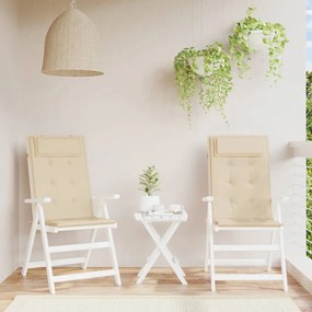 vidaXL Almofadões p/ cadeira encosto alto 2 pcs tecido oxford bege